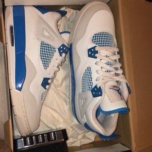 Air Jordan 4 Retro (GS) White/military blue